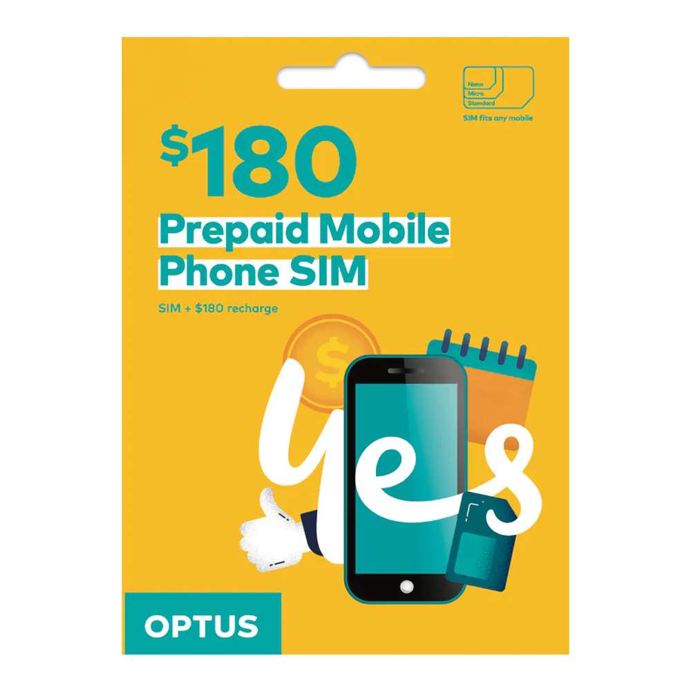 OPTUS $180 Prepaid SIM - 120GB Data + Unlimited standard calls for 12